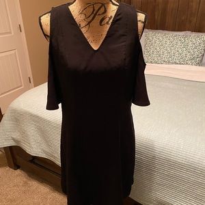 Black cold shoulder dress